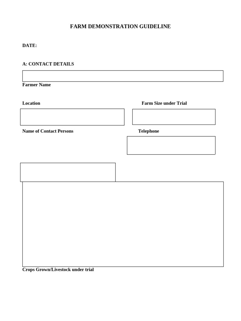 Baseline Form for Farm Demos | PDF