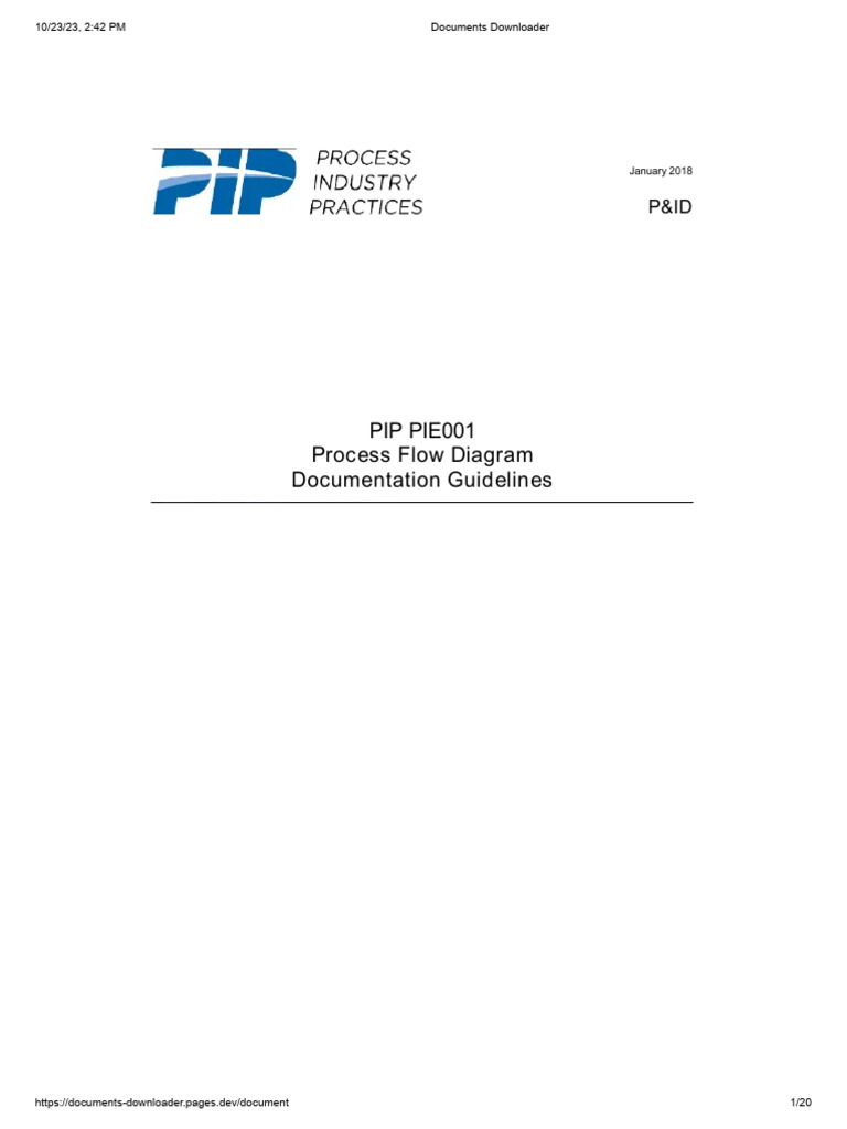 Process Flow Diagram Guidelines PIP | PDF | Liquids | Gases