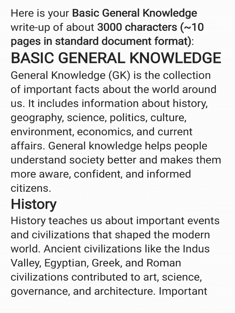 General Knowledge | PDF