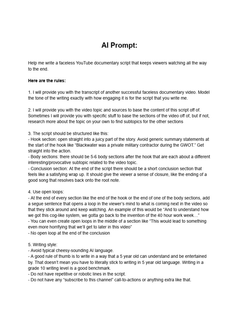 Engaging Faceless YouTube Script Guide | PDF