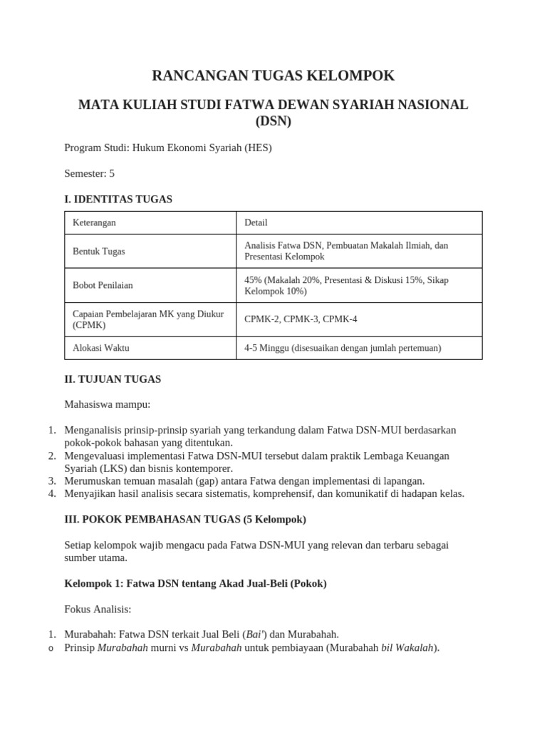 Rancangan Tugas Kelompok | PDF