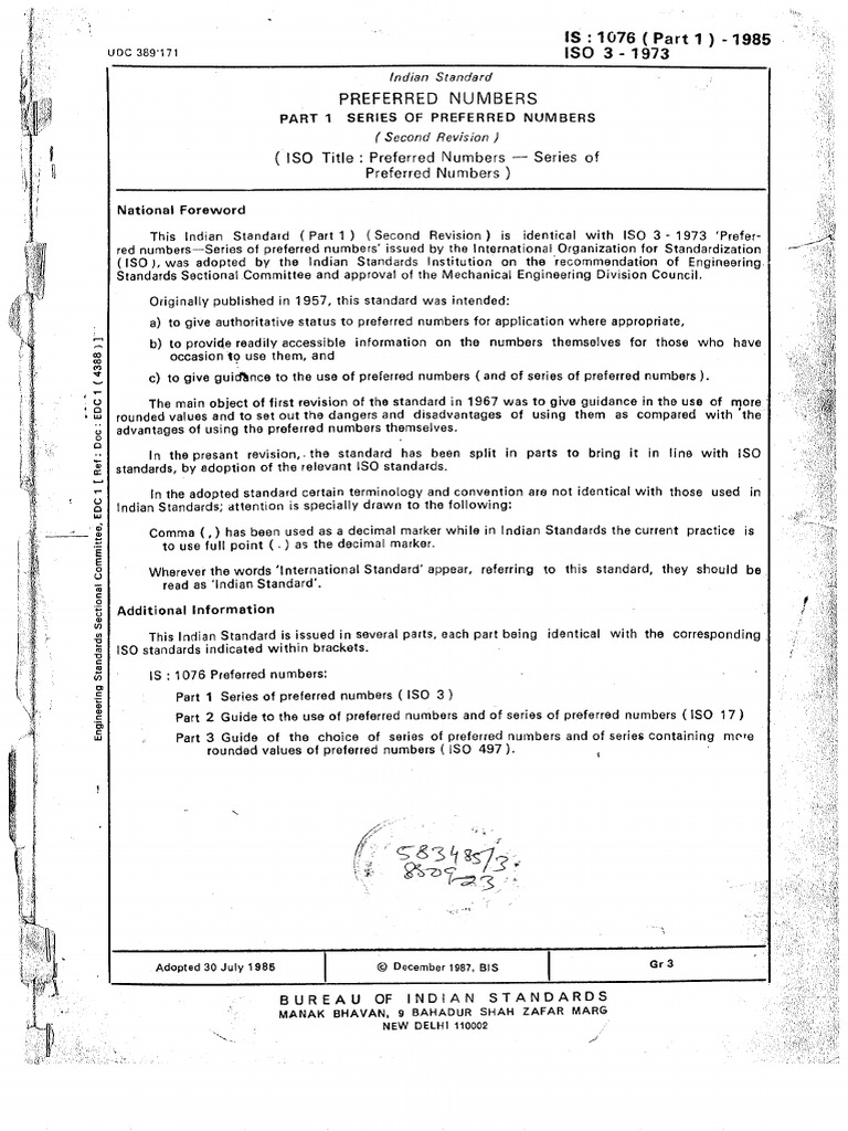 IS-1076, Part-1,1985 | PDF