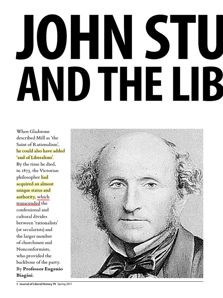 BIAGINI, E. John Stuart Mill and The Liberal Party | PDF | Liberalism ...