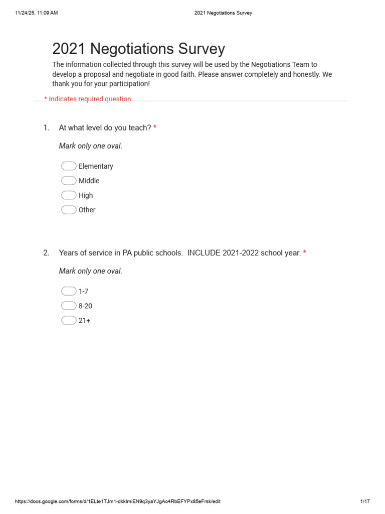2021 Teacher Negotiations Survey | PDF | Salary
