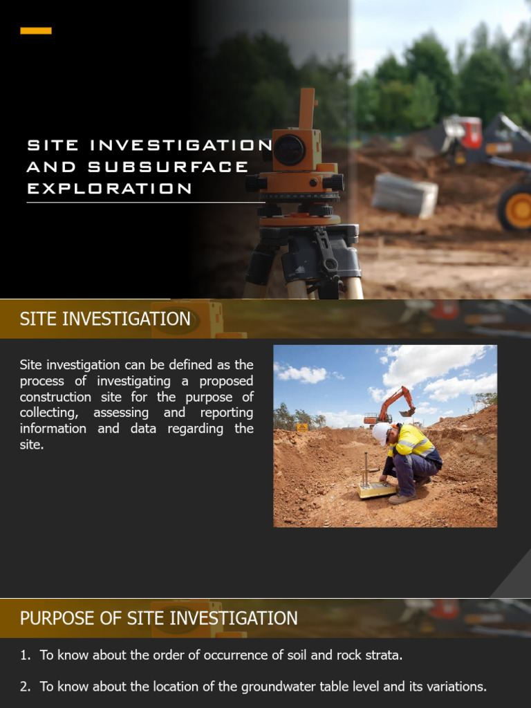 Site Investigation and Subsurface Exploration | PDF