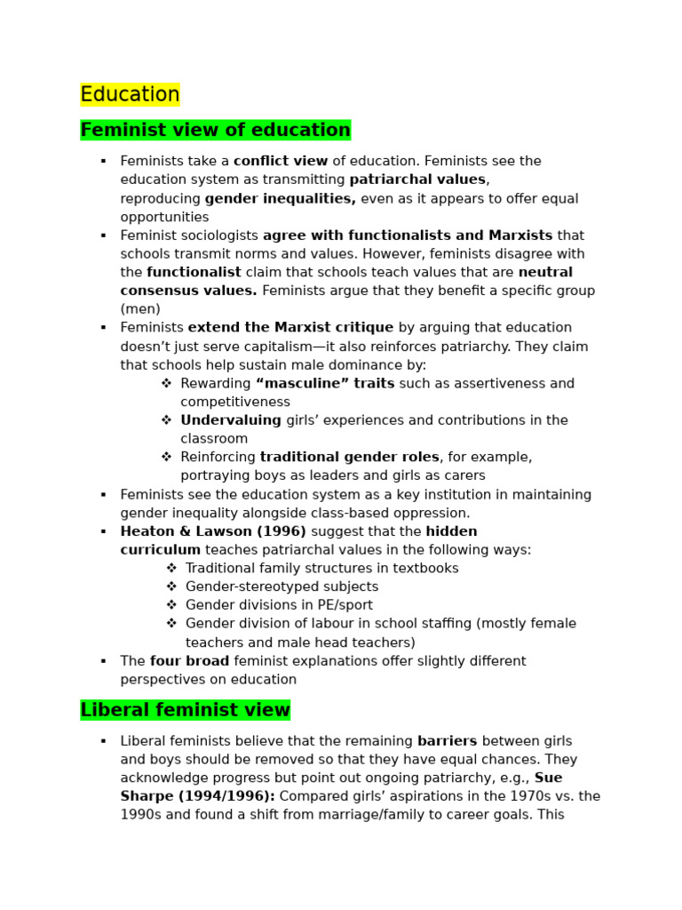 Education | PDF | Gender Studies | Feminism