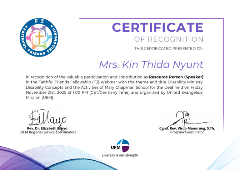 Mrs. Kin Thida Nyunt - Resource Person (Speaker) | PDF