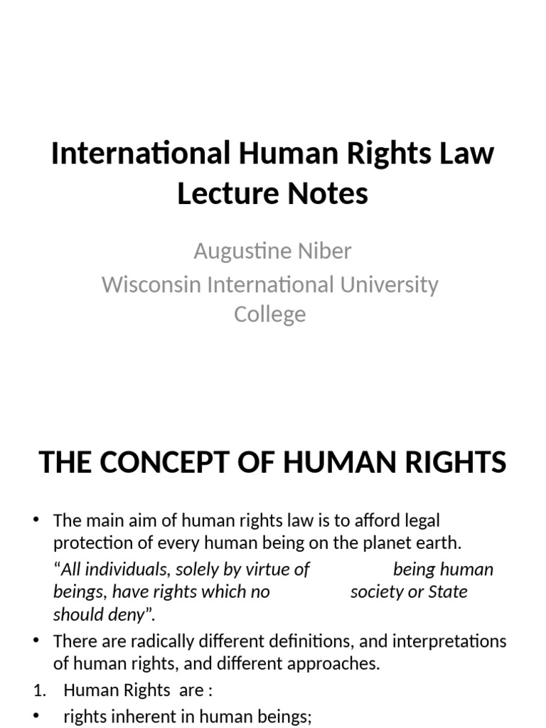 Overview of International Human Rights Law | PDF | Human Rights ...