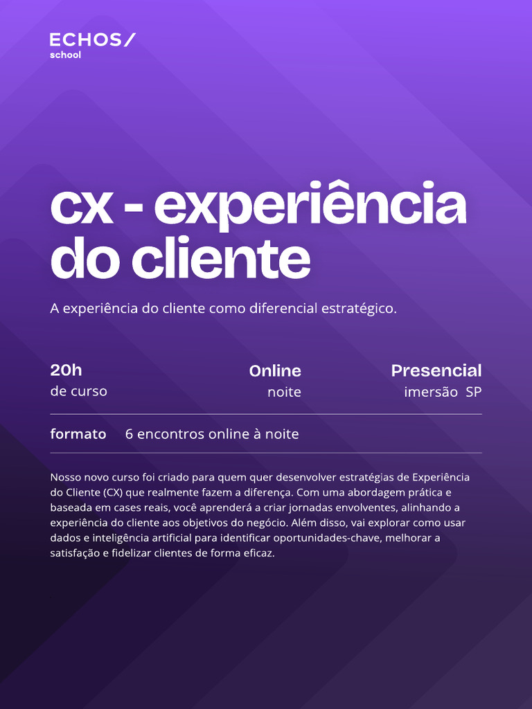 CX - Experiencia - Do - Cliente - Echos | PDF | Marca | Aprendizado