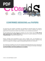 Crossroads 2012 - Confirmed Sessions and Papers | PDF | Cultural ...