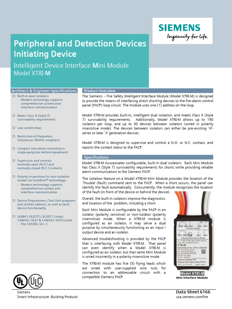 6166 Datasheet XTRI-M - A6V11208900 | PDF | Electrical Engineering ...