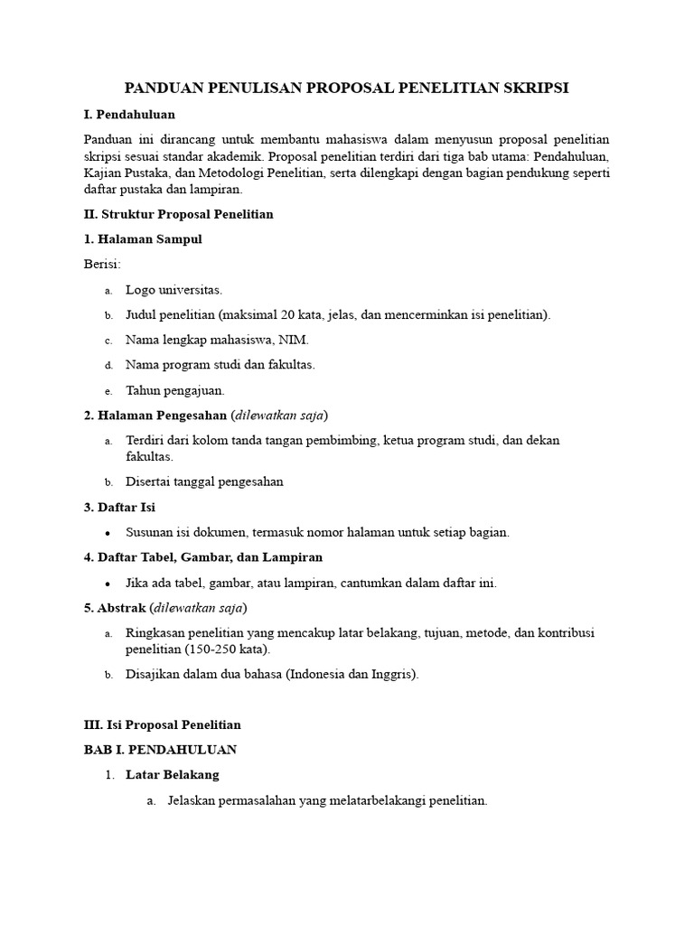 PANDUAN PENULISAN PROPOSAL (Metode Ilmiah) | PDF