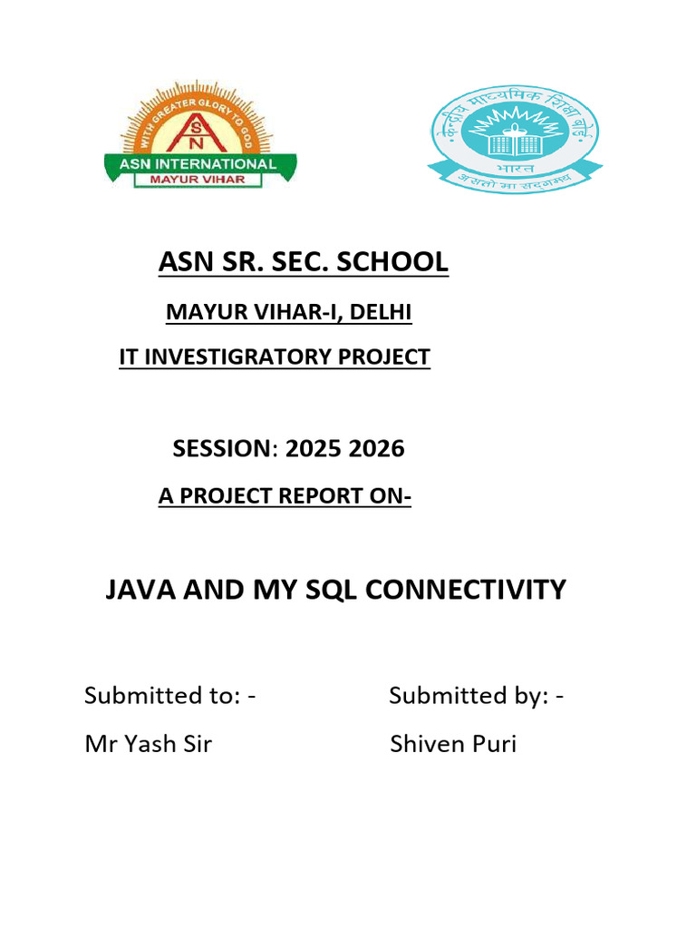 Java and MySQL Project Report | PDF