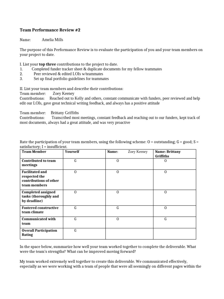 Team Performance Review Summary | PDF | Psychological Concepts | Psychology