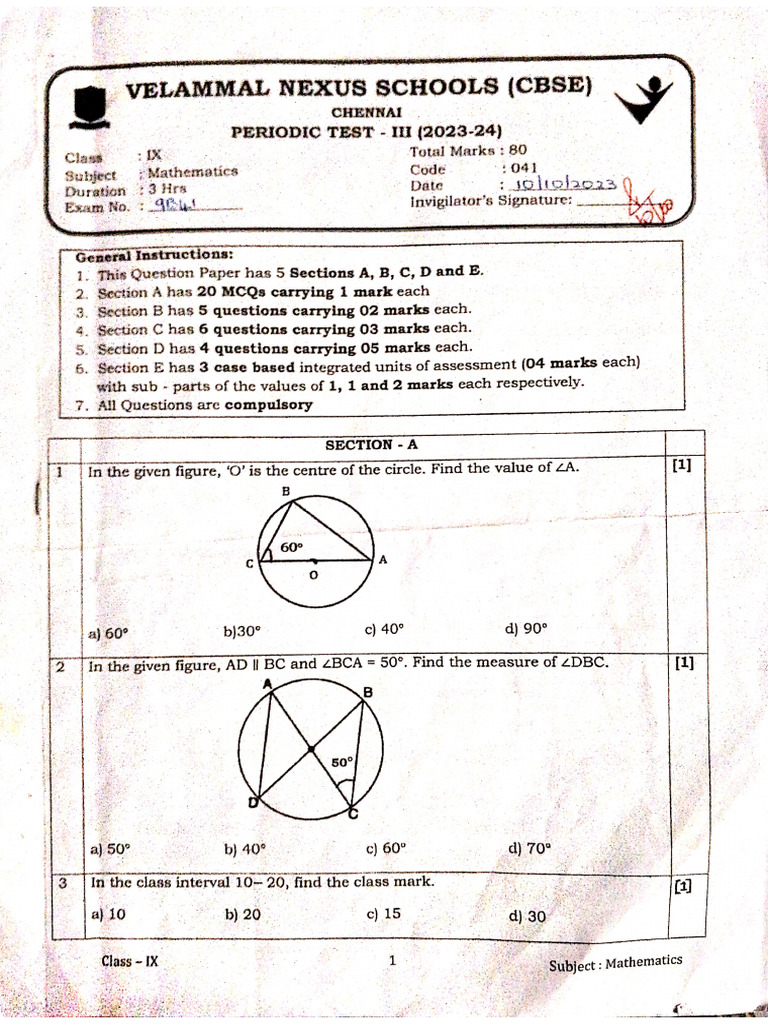 PT-3 maths (23-24) | PDF