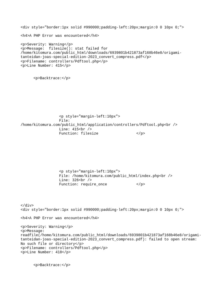 PHP File Access Errors Explained | PDF