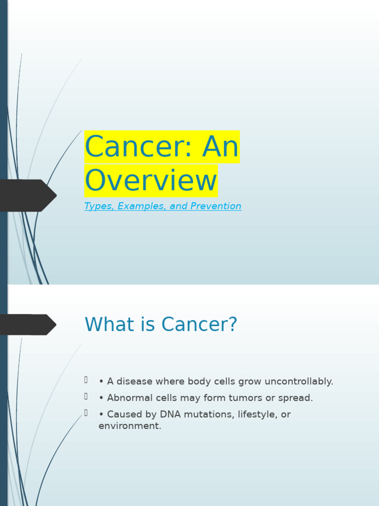 Cancer Overview: Types and Prevention | PDF