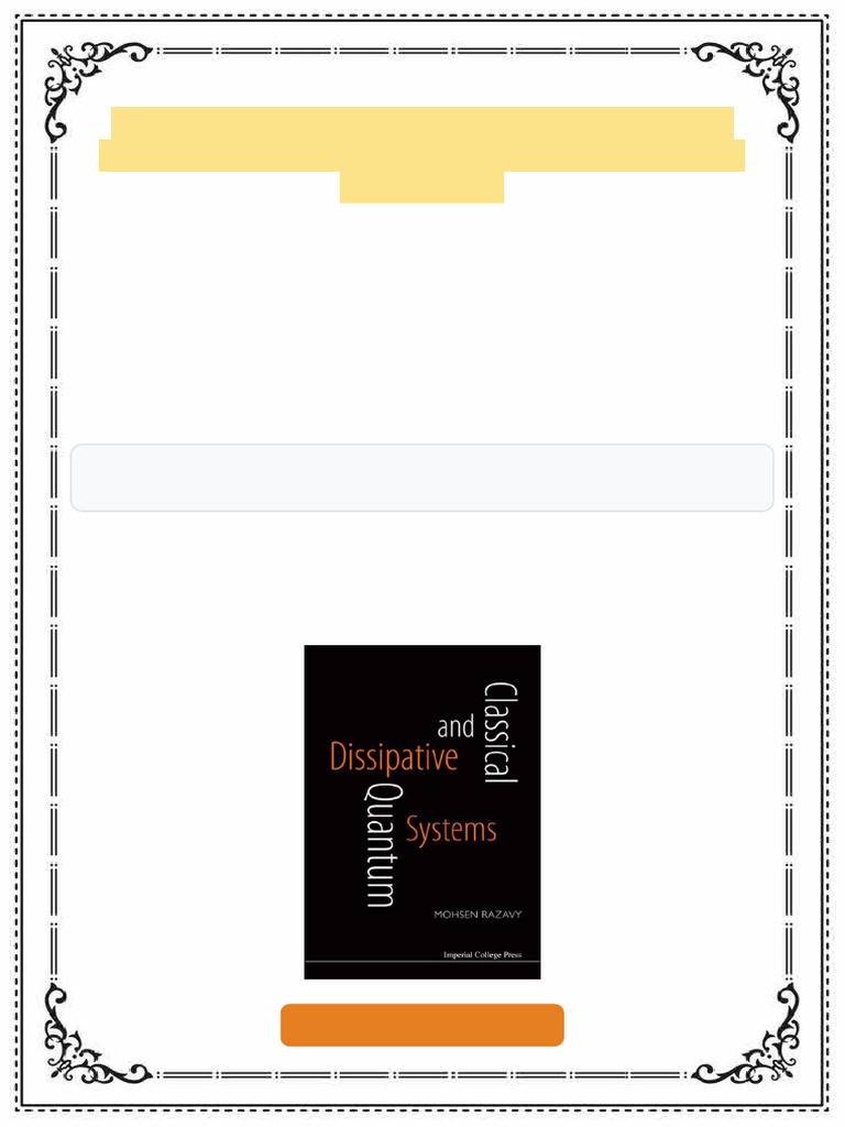Classical And Quantum Dissipative Systems Mohsen Razavy ebook licensed ...