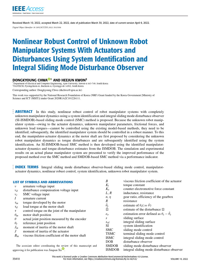 Nonlinear Robust Control of Unknown Robot Manipulator Systems With ...