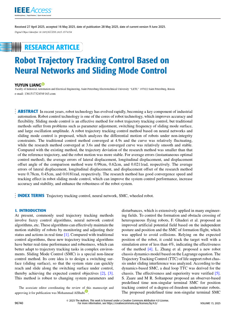 Neural Network Sliding Mode Control for Robots | PDF | Control Theory ...