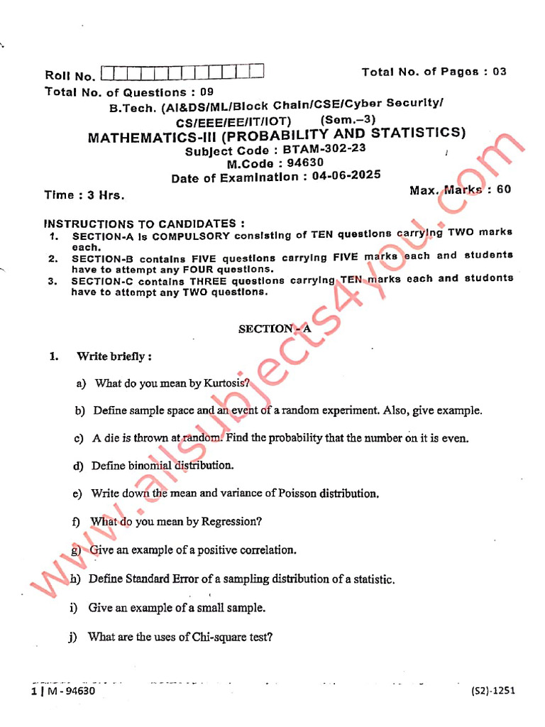M3 June 2025 PYQ SOLUTION | PDF