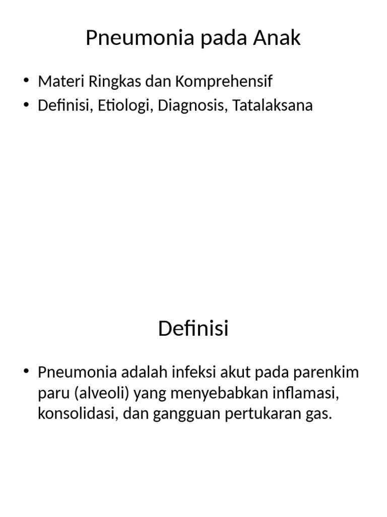 Panduan Lengkap Pneumonia Anak | PDF