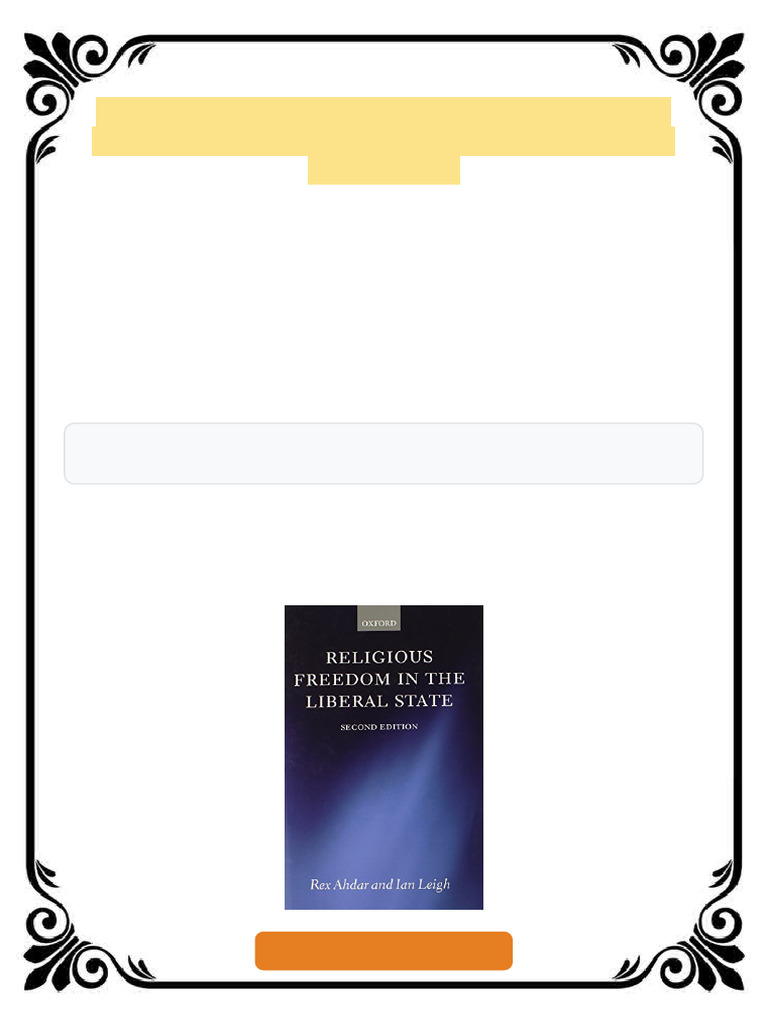 Religious Freedom in The Liberal State 2nd Edition Rex Ahdar Ebook ...