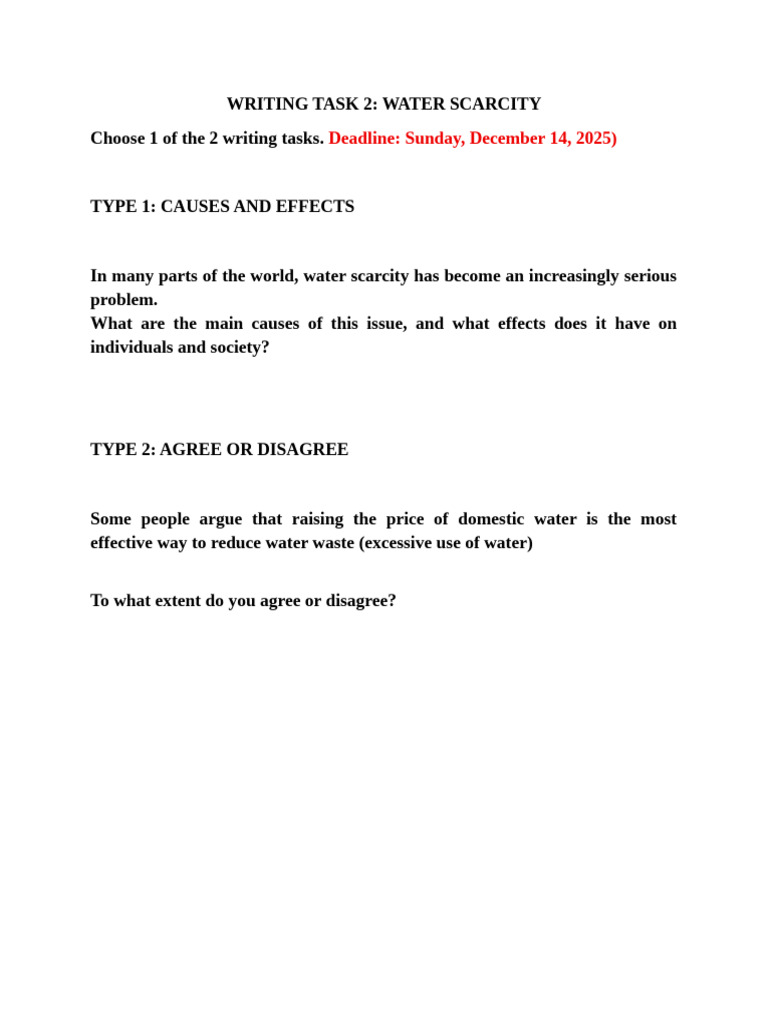 Water Scarcity: Causes, Effects, and Solutions | PDF