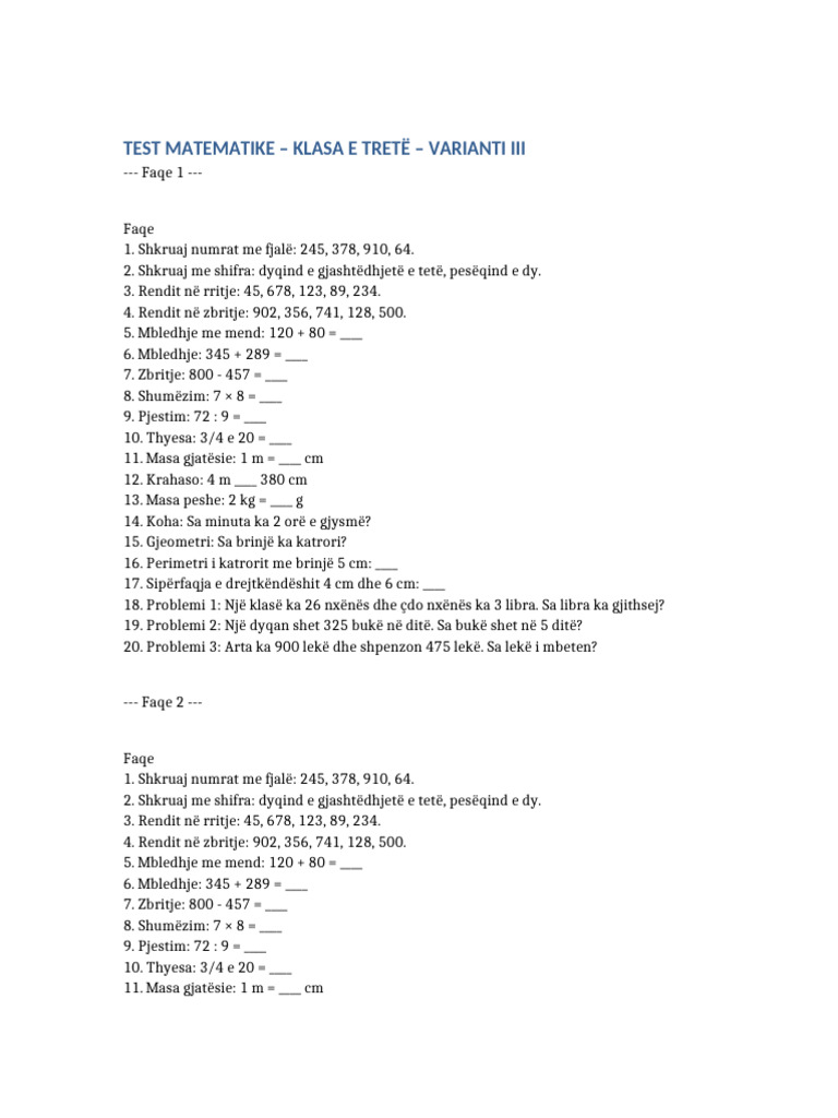 Test a Varianti 3 | PDF