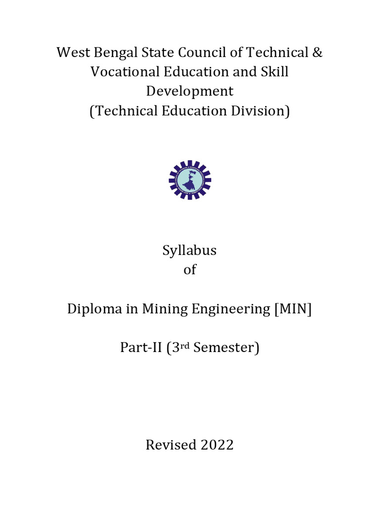 Diploma in Mining Engineering Syllabus | PDF | Geology | Rock (Geology)