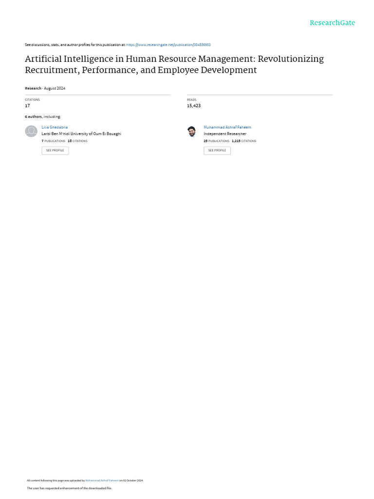 AI Transforming HR: Recruitment & Development | PDF | Artificial ...