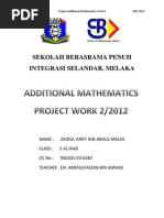 Download Melaka Add Math Project Work 22012  by Zaidul Ariff SN96395060 doc pdf