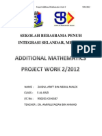 Melaka Add Math Project Work 2/2012 