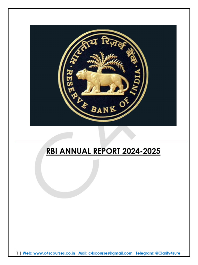 RBI Annual Report 2024-2025 Overview | PDF | Inflation | Government ...