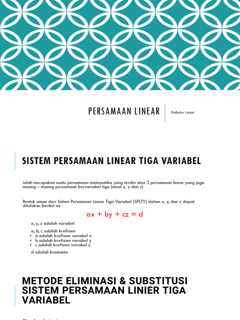 Sistem Persamaan Linear Tiga Variabel | PDF