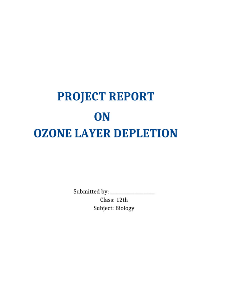 Ozone Layer Depletion: Causes & Solutions | PDF | Chlorofluorocarbon ...