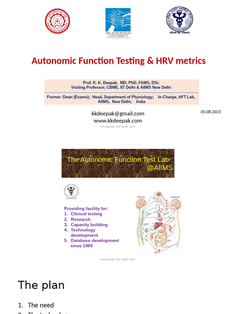Autonomic Function Testing Overview | PDF | Diseases And Disorders ...
