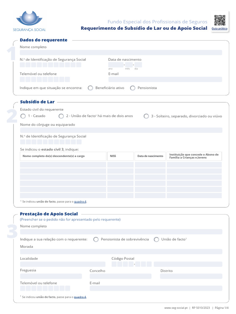 Requerimento De Subs dio De Apoio Social PDF Uni o Est vel