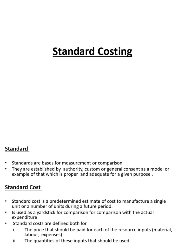 Understanding Standard Costing Concepts | PDF | Cost | Expense