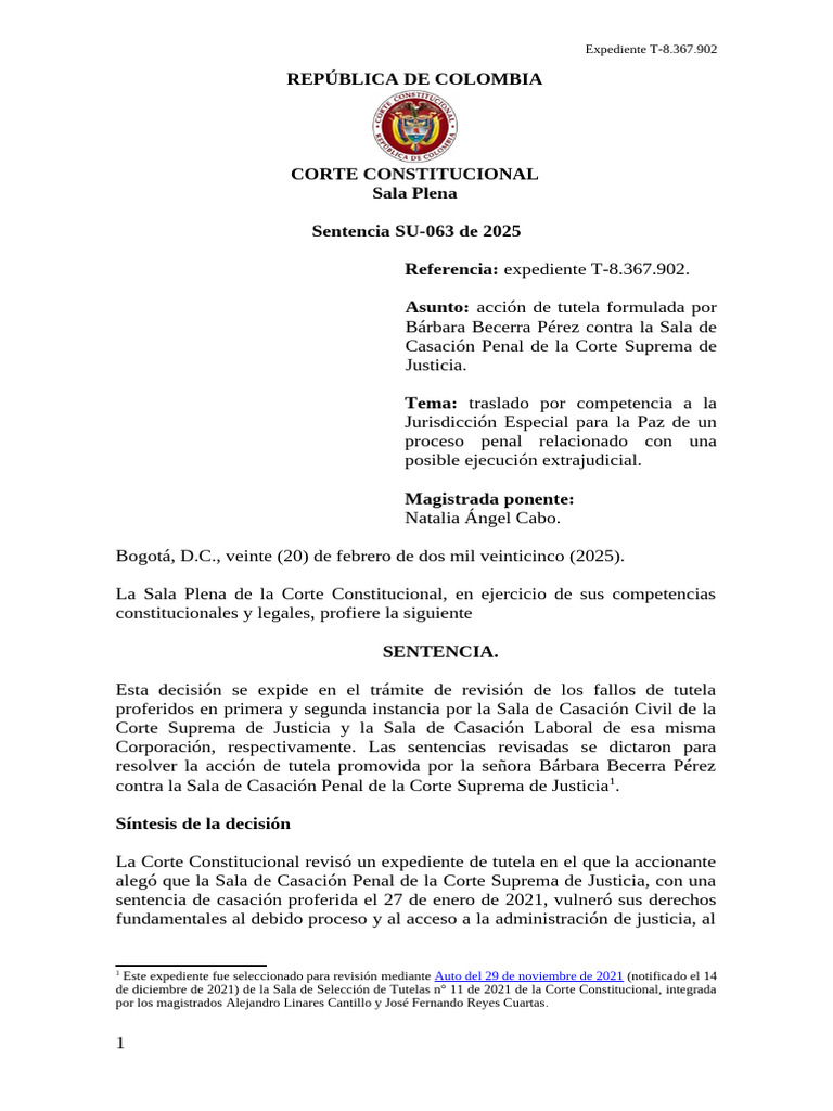 Su063 25 | PDF | Sentencia (ley) | Caso de ley