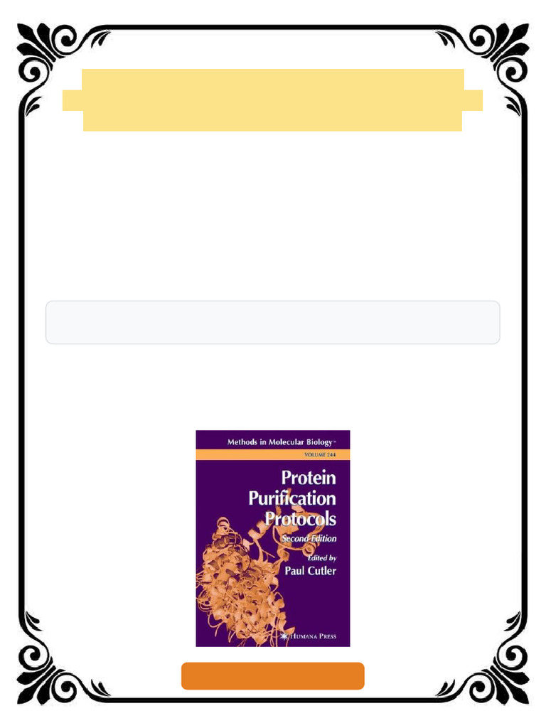 Protein Purification Protocols Methods in Molecular Biology Vol 244 2nd ...