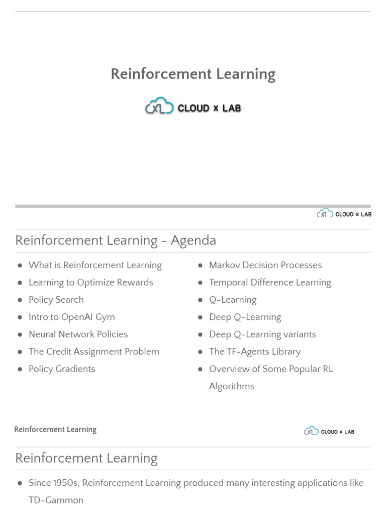 Understanding Reinforcement Learning Concepts | PDF | Applied ...