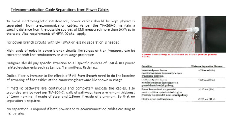 Telecommunication and Power Cable Separation | PDF | Electromagnetic ...