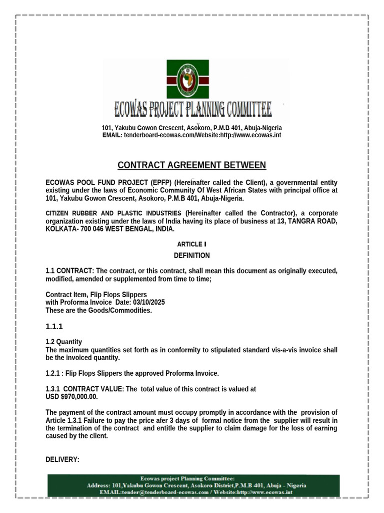 Draft Contract Agreement Venice Olfactory | PDF | Arbitration | Breach ...