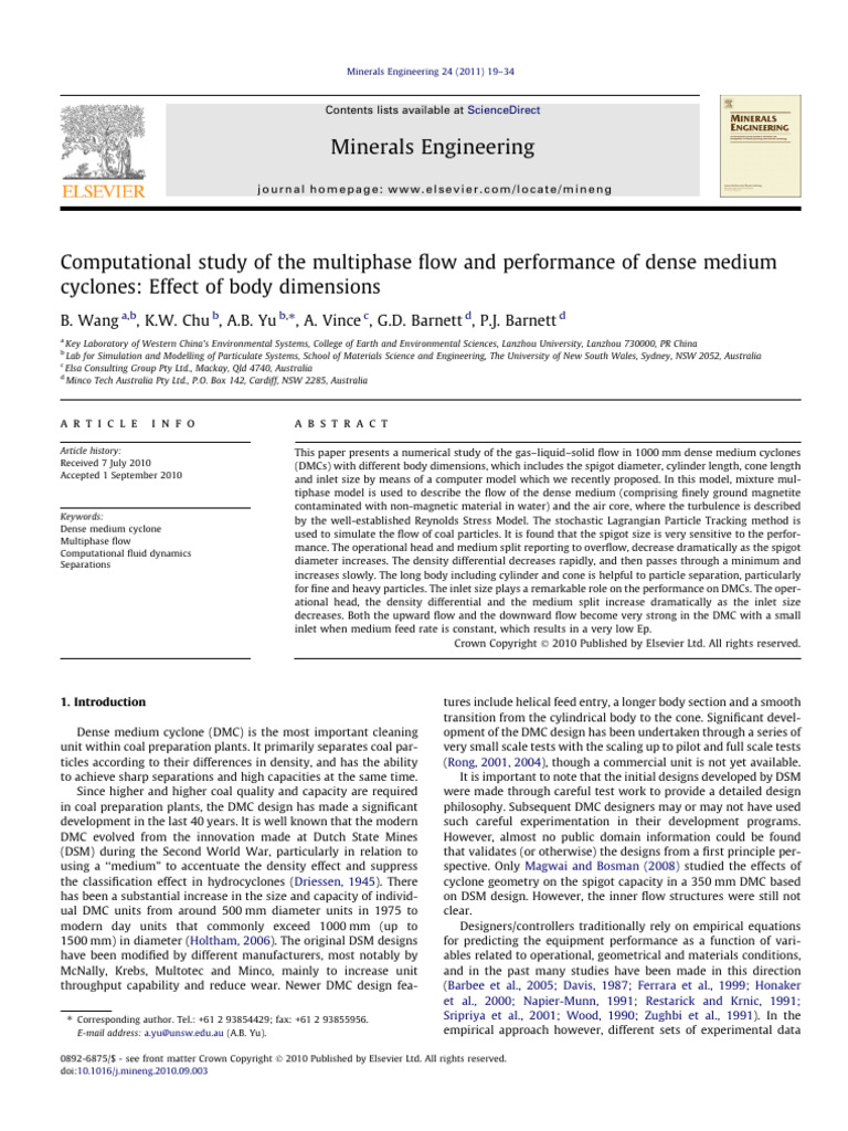Computational Study of The Multiphase Flow and Performance of Dense ...