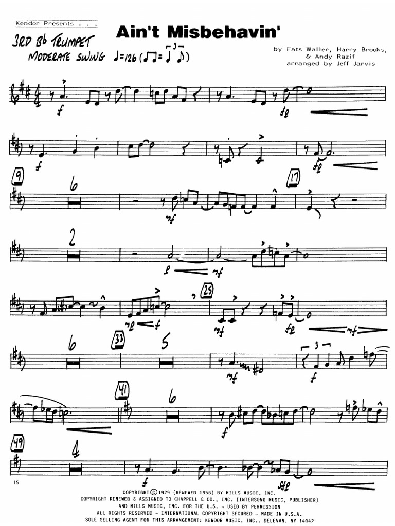 Ain't Misbehavin Trompeta 3 | PDF