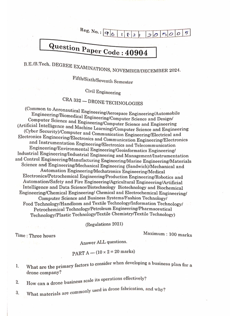 DT Uni Questions 2024 | PDF