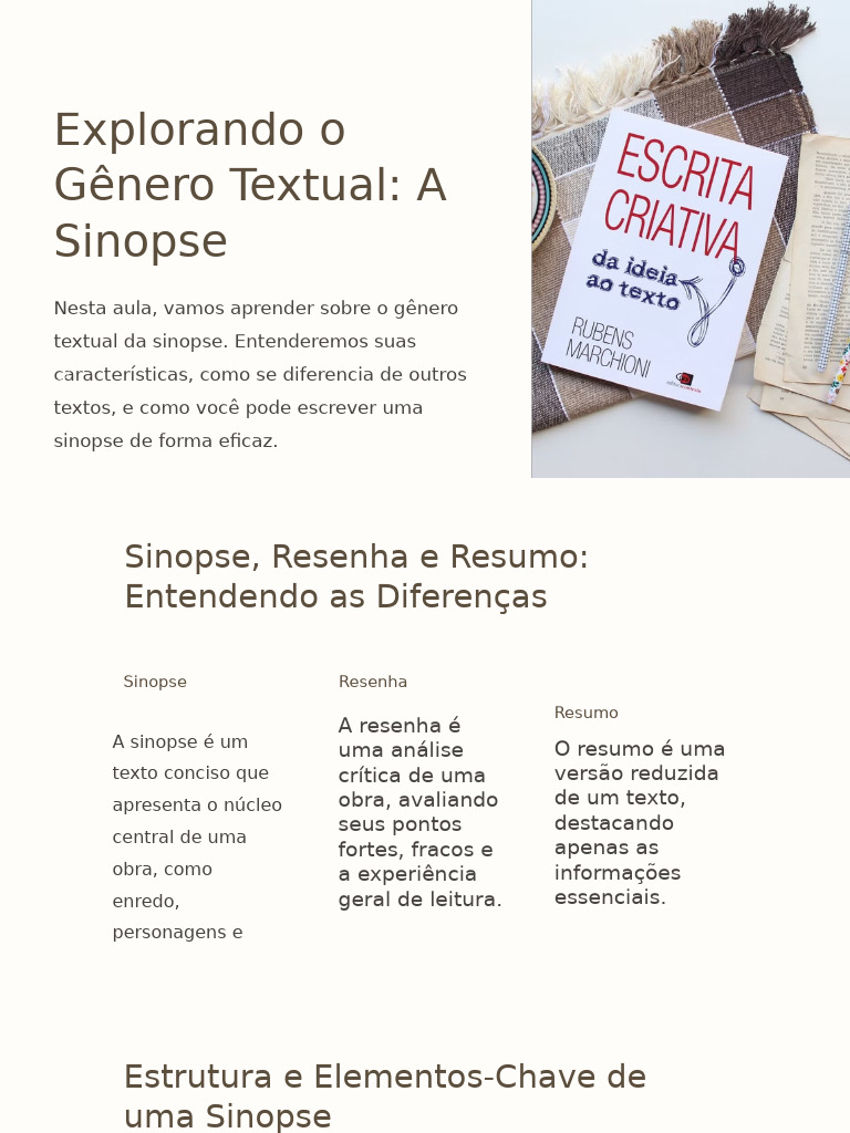 Aula 13 - Explorando o Gênero Textual a Sinopse | PDF