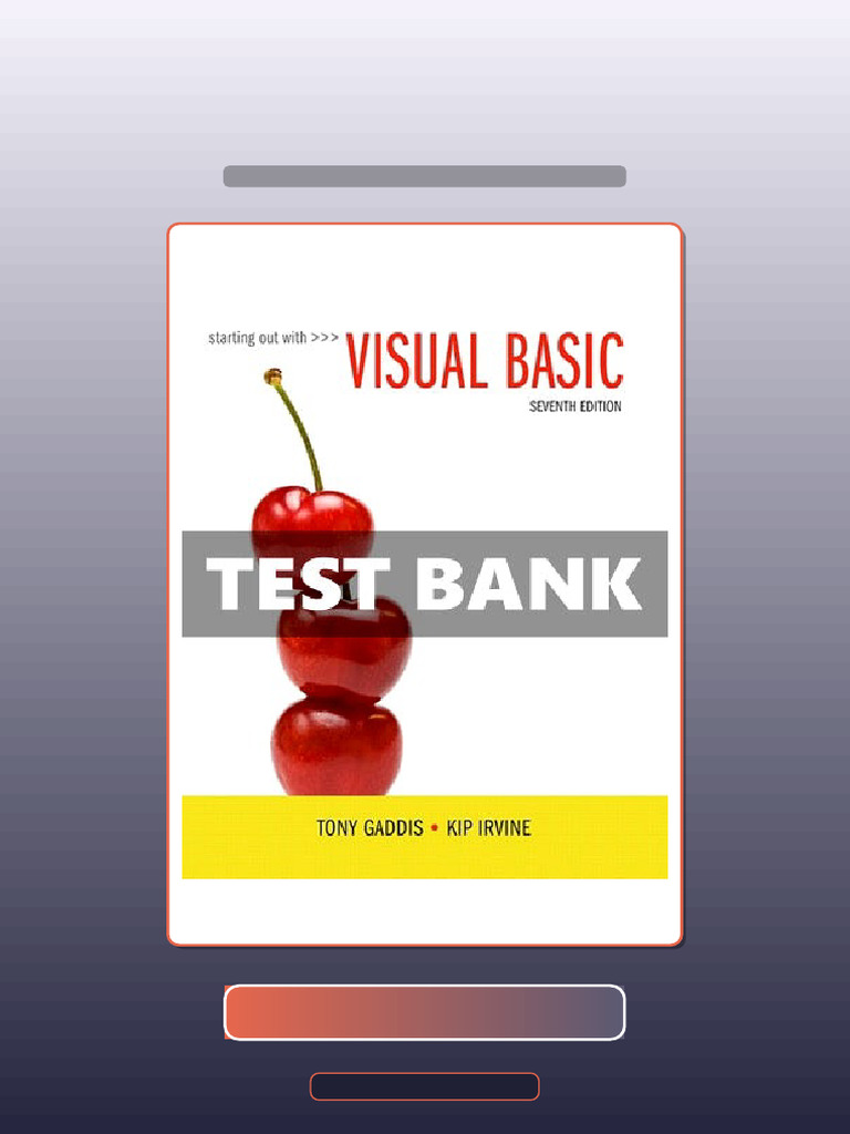 Starting Out With Visual Basic 7th Edition Gaddis eBook and TestBank ...