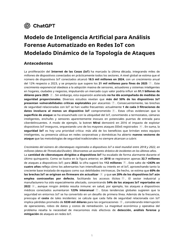 Análisis Forense en Redes IoT: IA y Seguridad | PDF | Internet de las ...